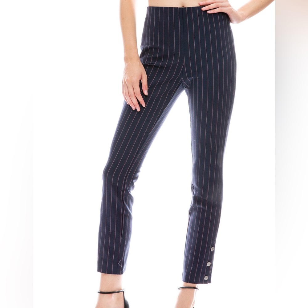 Rag & Bone Simone Snap Ankle Pant | Navy Stripe